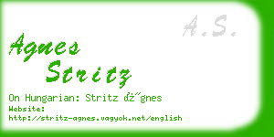 agnes stritz business card